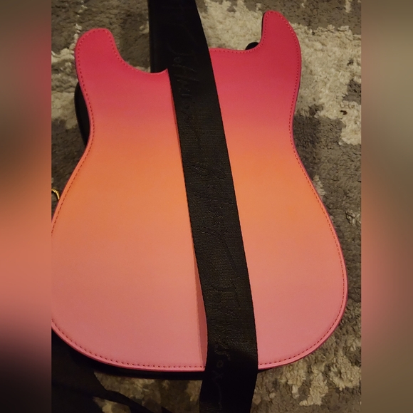 Betsey Johnson Kitsch Pretty N' Funk Pink Crossbody Electric Guitar - Picture 7 of 10